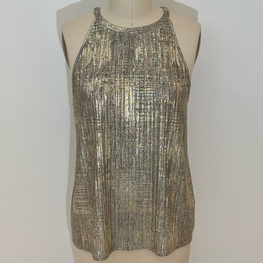 Anthropologie Moulinette Soeurs ‘Shine On Tank’ NWT Knit Crinkled Shimmering L